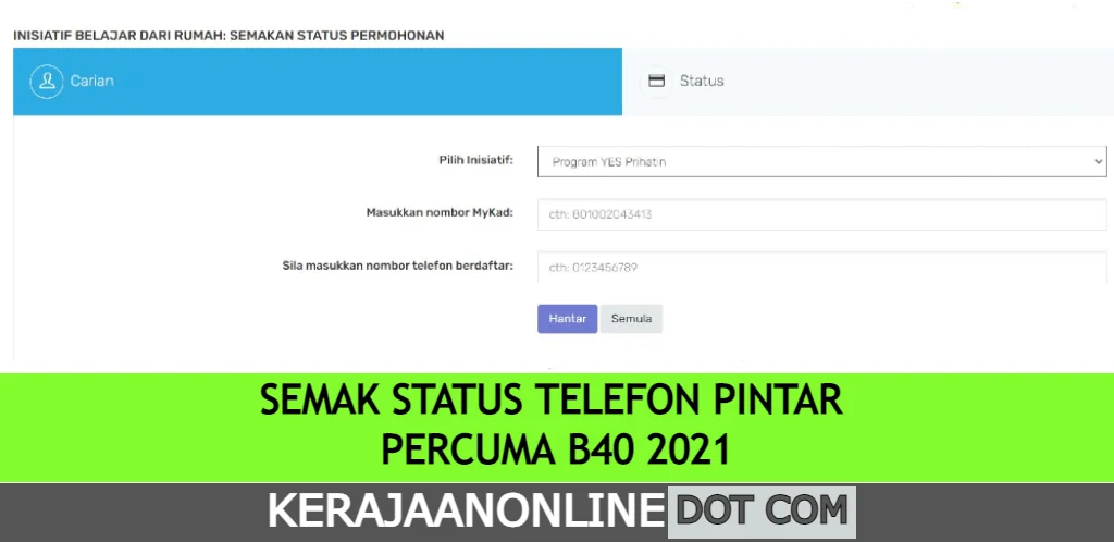 semak status telefon pintar percuma b40 2021