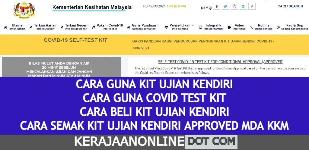 cara guna covid test kit