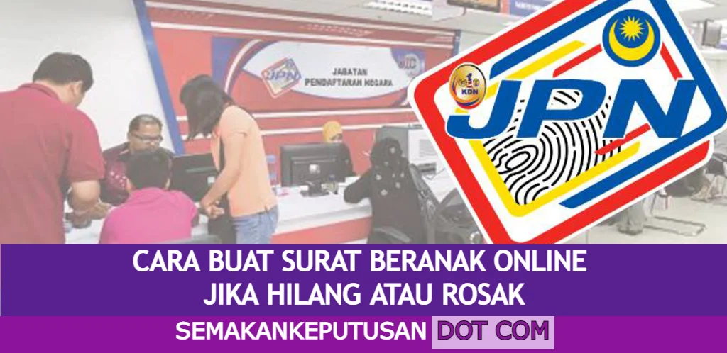 surat beranak hilang online