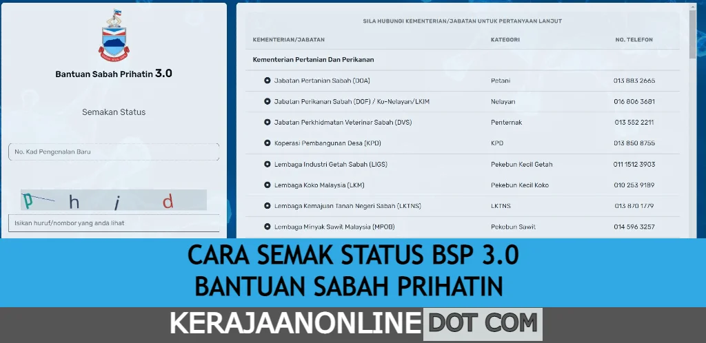 BSP 3.0 SEMAKAN & SENARAI BANTUAN SABAH PRIHATIN 2021 RM300