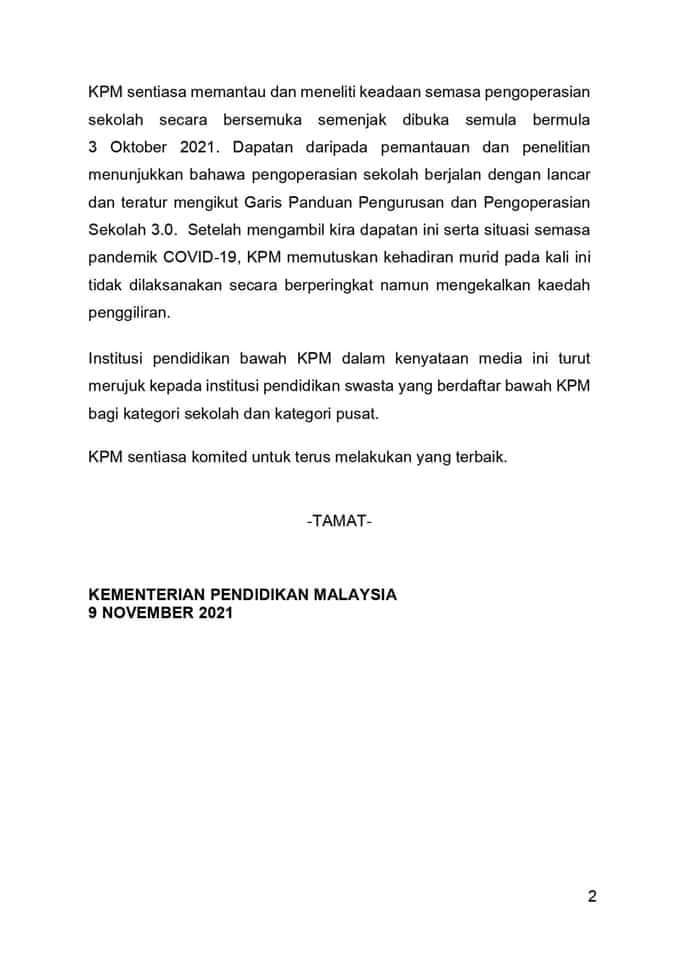 tarikh buka sekolah rendah dan menegah tahun 2022