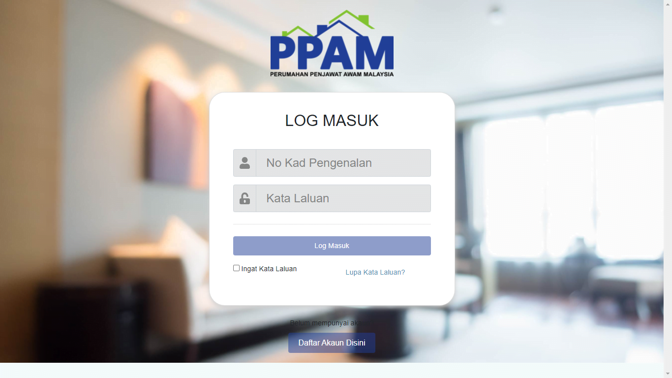 LANGKAH MOHON SEMAK STATUS PERUMAHAN PENJAWAT AWAM PPAM