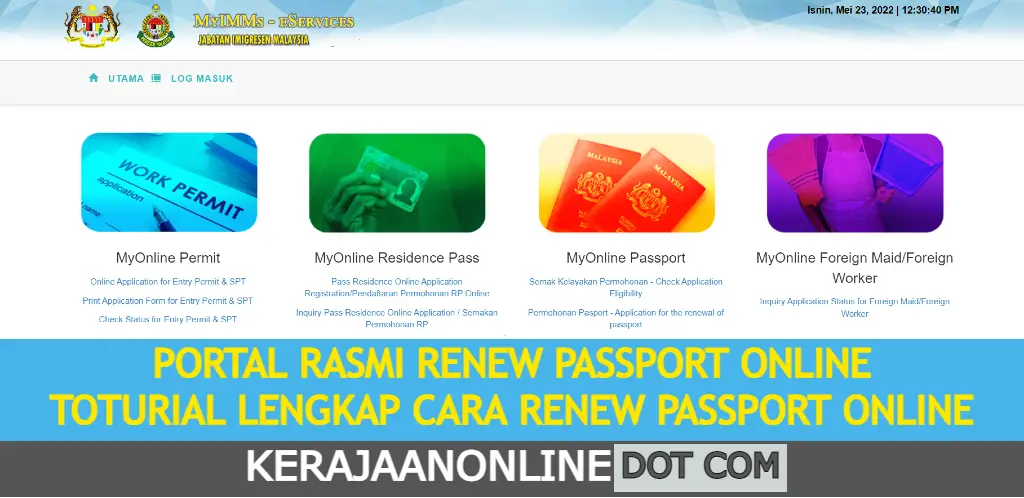 CARA RENEW PASSPORT ONLINE
