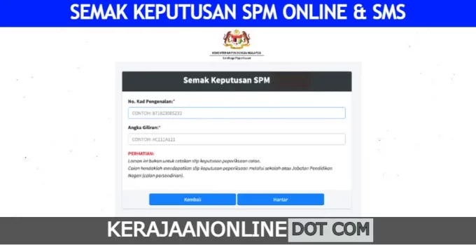 MYRESULT SPM GOV MY 2022 ONLINE & SMS MYRESULT SPM GOV MY 2022 ONLINE & SMS