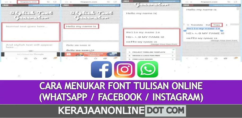 TUKAR FONT TULISAN ONLINE