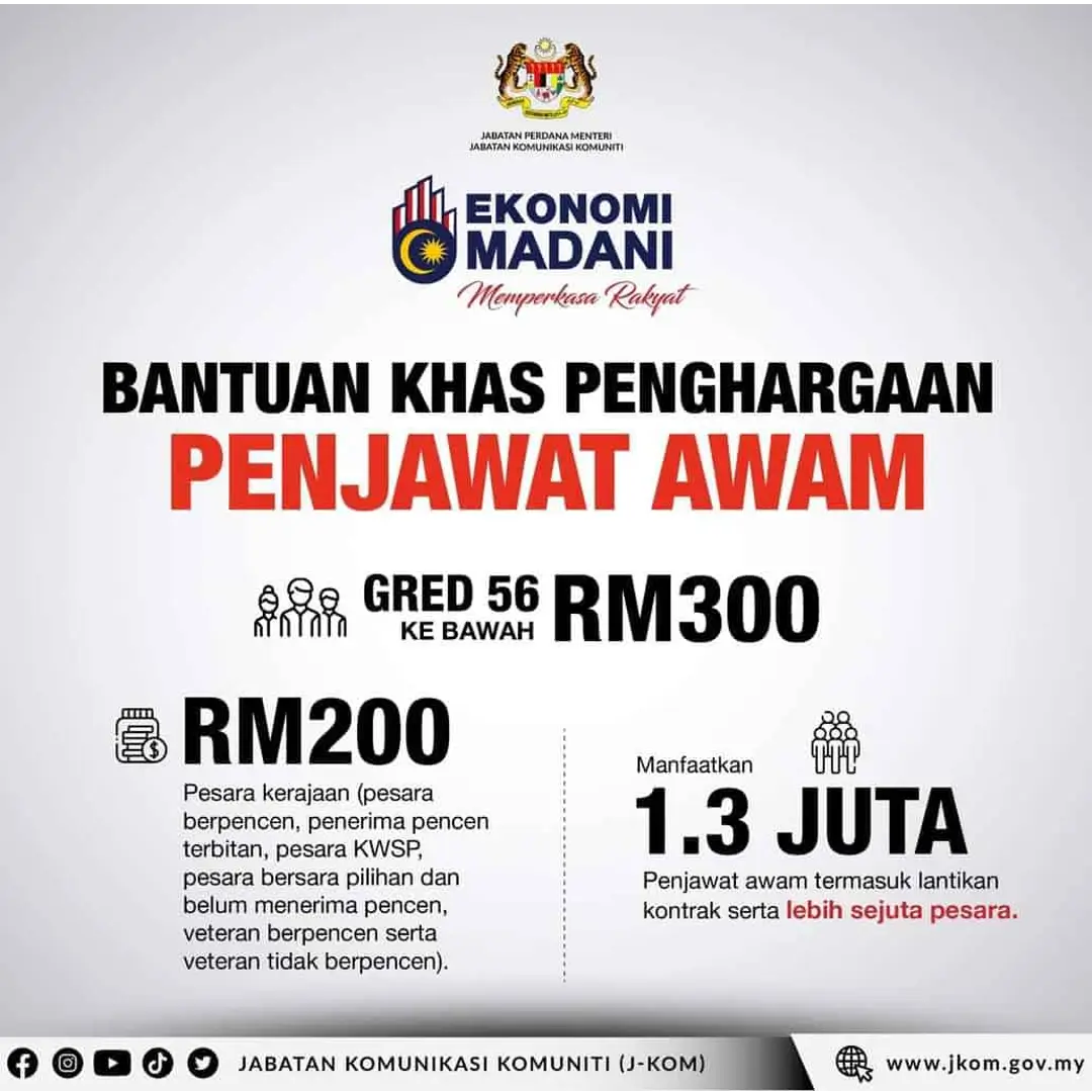 BANTUAN 300 PENJAWAT AWAM