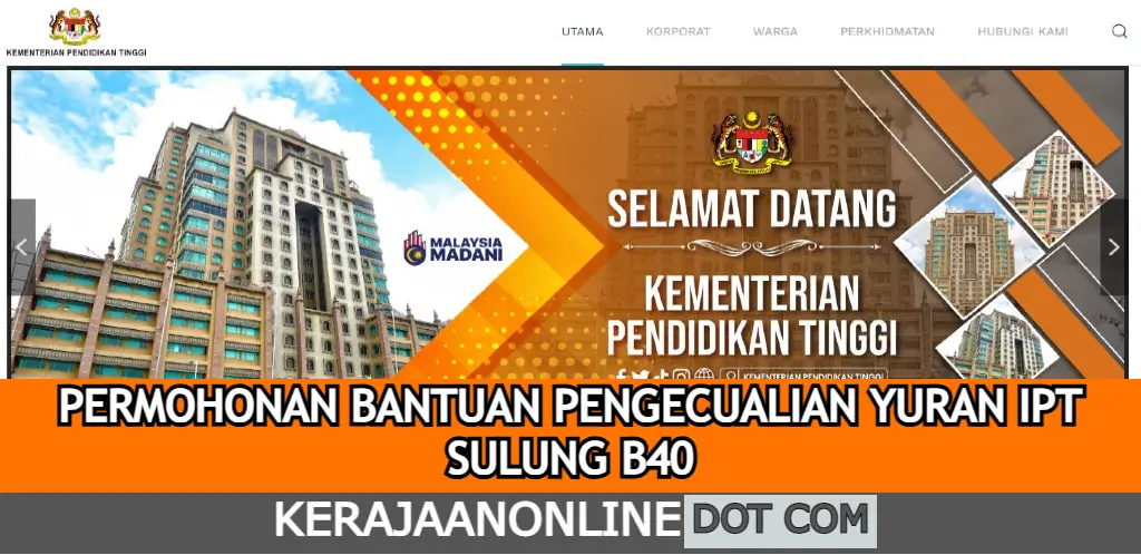 bantuan pengecualian yuran ipt sulung b40